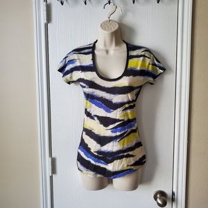 Just Cavalli Short Sleeve Print Top